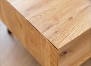 Tavolino moderno rettangolare in legno di rovere massello naturale