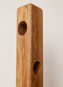 Portabottiglie a colonna rustico in legno naturale massello oliato