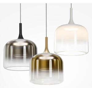 SPIRITO SOSPENSIONE SINGOLA D26 CM IN VETRO SFUMATO 3 COLORI LED 12W LUCE 3000K DESIGN MODERNO