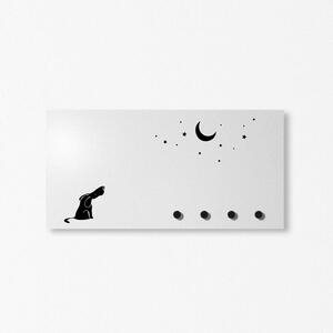 Design Object Portachiavi da parete con lavagna magnetica e portadocumenti "DOG&MOON" Metallo Grigio Chiaro