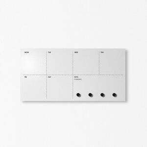 Design Object Appendichiavi da parete con planner settimanale lavagna magnetica e calendario Metallo Nero
