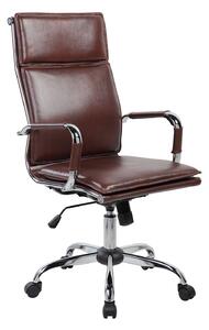 Poltrona da Ufficio Presidenziale Dallas con Braccioli 54x63x106-116 cm in Pelle Sintetica Cuoio