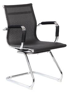 Poltrona da Ufficio Attesa Dallas con Braccioli 54x62x89 cm in Rete Traspirante Nero