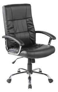 Poltrona da Ufficio Presidenziale Baltimora con Braccioli 63x68x106-116 cm in Pelle Sintetica Nero