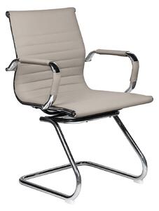 Poltrona da Ufficio Attesa Dallas con Braccioli 54x62x89 cm in Pelle Sintetica Tortora
