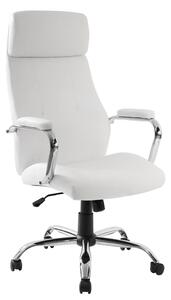 Poltrona da Ufficio Presidenziale New York con Braccioli 62x66x121-131 cm in Pelle Sintetica Bianco