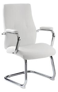Poltrona da Ufficio Attesa New York con Braccioli 58x61x101 cm in Pelle Sintetica Bianco