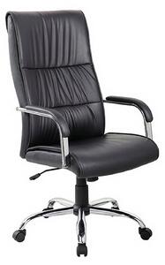 Poltrona da Ufficio Presidenziale Alta Los Angeles con Braccioli 60x68,5x120-130 cm in Pelle Sintetica Nero