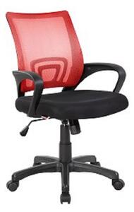 Sedia Operativa da Ufficio St. Louis con Braccioli 54x59x90-100 cm in Rete Tecnica e Tessuto Rosso e Nero