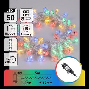 Aigostar - Catena luminosa LED da esterno per Natale 50 LED/8 funzioni 8 m IP44 multicolore
