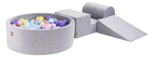 Gioco per psicomotricità grigio in velluto 4 pz altezza totale 30 cm 225x90 cm Montessori – Meowbaby