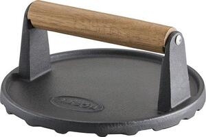 Griglia in ghisa da 175 cm, manico in legno, cottura rapida, Smash-Burger