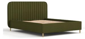 Letto matrimoniale imbottito verde con spazio contenitivo e rete 180x200 cm Noto - Maison de Rêve