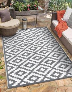 Tappeto in plastica riciclata e pieghevole per esterni – ideale per il giardino, la terrazza o un picnic – impermeabile e resistente allo sporco – verde Nirvana/bianco – 120 x 180 cm