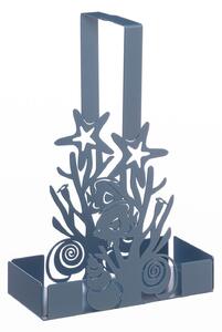 Arti e Mestieri Porta bicchieri moderno a tema marino con coralli e pesci Nettuno Metallo Azzurro
