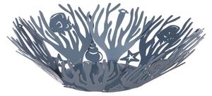 Arti e Mestieri Centro tavola grande in metallo con tema marino con coralli e pesci Nettuno Metallo Azzurro Centrotavola di Design,Centrotavola Moderni