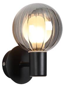 Searchlight Applique da parete Lumisphere, dimmerabile, Nero, Bagno, Vetro, Applique