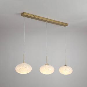 Searchlight Lampada LED a sospensione Confetti, lunghezza 115 cm, colore oro/bianco, vetro dimmerabile, Ottone / Oro, Soggiorno / Sala da pranzo, Vetro, Moderno
