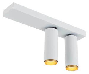 LOOM DESIGN Faretto da soffitto a LED X-Beam, 2 luci, bianco dimmerabile, Bianco / Opale, Soggiorno / Sala da pranzo, Alluminio, Moderno