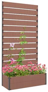 Outsunny Fioriera multiuso rialzata con griglia per piante rampicanti bacino per, legno composito-plastica e alluminio, Nero | Aosom Italy