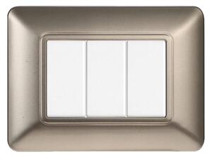 Placca 3 moduli 503 in plastica titanio compatibile anche con BTicino Matix