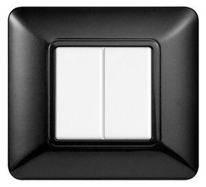 Placca 2 moduli 502 in plastica acciaio scuro compatibile anche con BTicino Matix
