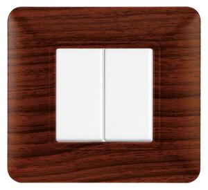 Placca 2 moduli 502 in plastica radica compatibile anche con BTicino Matix