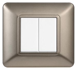 Placca 2 moduli 502 in plastica titanio compatibile anche con BTicino Matix