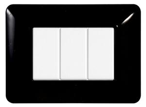 Placca 3 moduli 503 in plastica nera compatibile anche con BTicino Matix