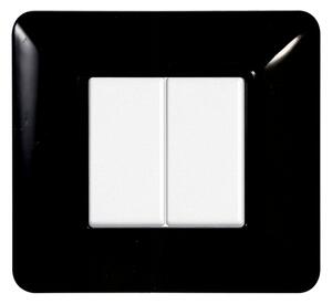 Placca 2 moduli 502 in plastica nera compatibile anche con BTicino Matix