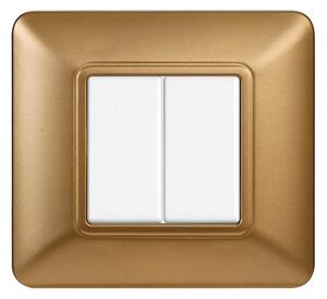 Placca 2 moduli 502 in plastica oro compatibile anche con BTicino Matix