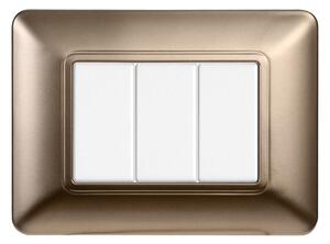 Placca 3 moduli 503 in plastica bronzo compatibile anche con BTicino Matix