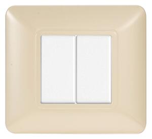 Placca 2 moduli 502 in plastica sabbia compatibile anche con BTicino Matix