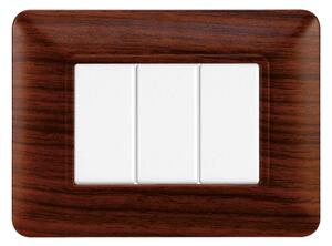 Placca 3 moduli 503 in plastica radica compatibile anche con BTicino Matix