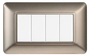 Placca 4 moduli 504 in plastica titanio compatibile anche con BTicino Matix