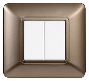 Placca 2 moduli 502 in plastica bronzo compatibile anche con BTicino Matix