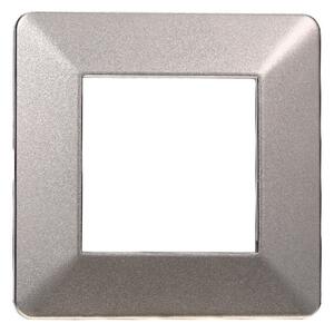 Placca 2 moduli 502 in plastica titanio compatibile anche con Vimar Plana