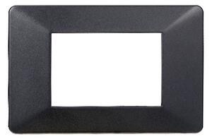 Placca 3 moduli 503 in plastica acciaio scuro compatibile anche con Vimar Plana