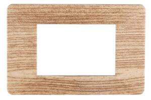 Placca 3 moduli 503 in plastica legno chiaro compatibile anche con Vimar Plana