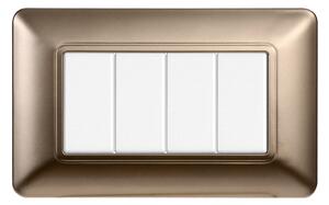 Placca 4 moduli 504 in plastica bronzo compatibile anche con BTicino Matix
