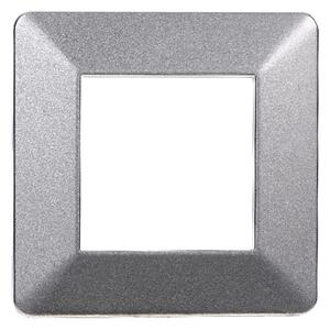 Placca 2 moduli 502 in plastica acciaio scuro compatibile anche con Vimar Plana