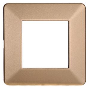 Placca 2 moduli 502 in plastica oro compatibile anche con Vimar Plana