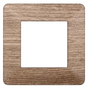 Placca 2 moduli 502 in plastica legno chiaro compatibile anche con Vimar Plana