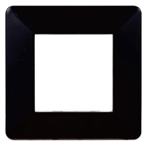 Placca 2 moduli 502 in plastica nera compatibile anche con Vimar Plana