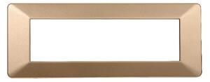 Placca 7 moduli 507 in plastica oro compatibile anche con Vimar Plana