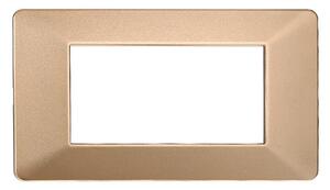 Placca 4 moduli 504 in plastica oro compatibile anche con Vimar Plana