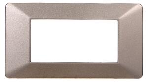 Placca 4 moduli 504 in plastica bronzo compatibile anche con Vimar Plana