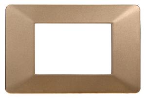 Placca 3 moduli 503 in plastica oro compatibile anche con Vimar Plana