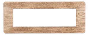 Placca 7 moduli 507 in plastica legno chiaro compatibile anche con Vimar Plana