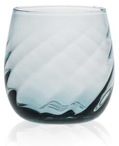 Ves Design Bicchieri bassi 2Pz in vetro trasparente in stile moderno Acqua Vetro Azzurro